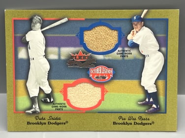 2002 Fleer Duke Snider & Pee Wee Reese October Legends Game Worn Dual Relic
