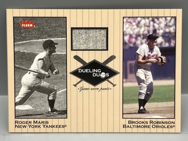 2002 Fleer Greats Roger Maris & Brooks Robinson Dueling Duos - Roger Maris Game Worn Pants Relic