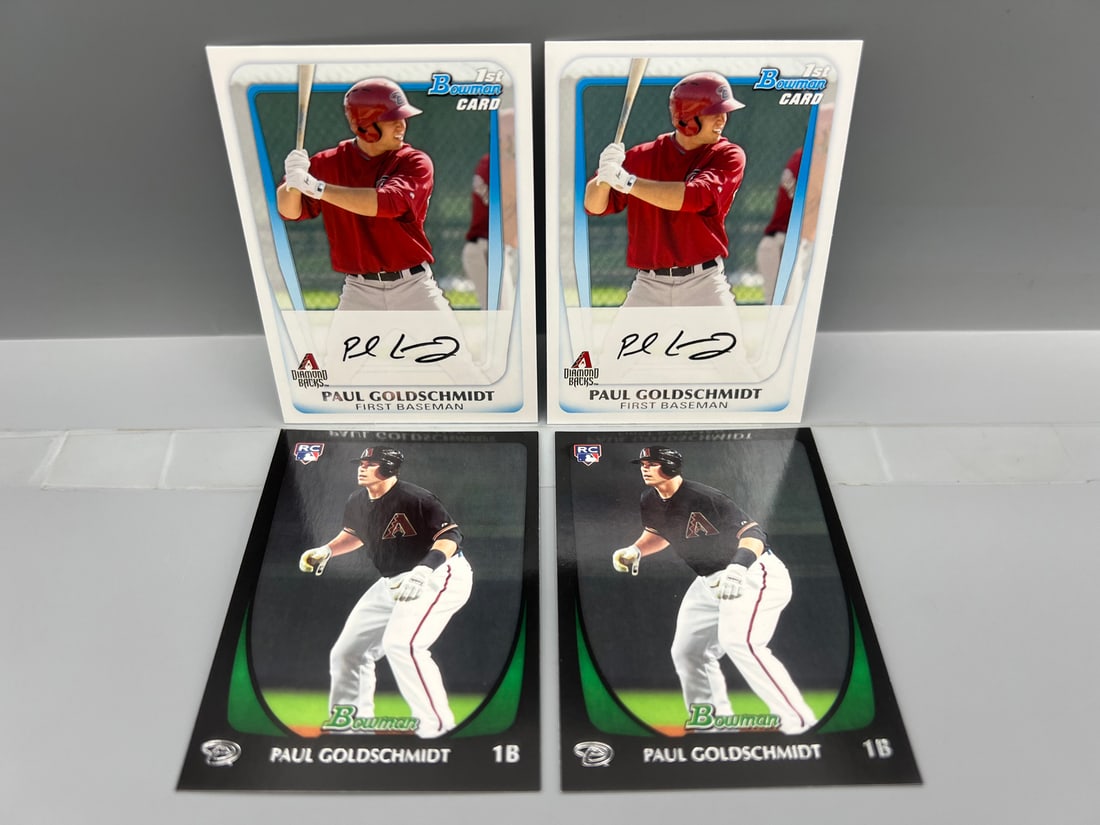 Lot of (4) Paul Goldschmidt Bowman Baseball Rookie Cards (1 of 2)