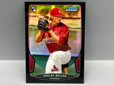 2013 Bowman Chrome Shelby Miller Mini Black Refractor RC #/25