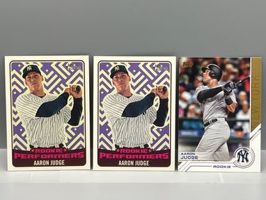 Lot of (3) Aaron Judge 2017 Topps Rookie Inserts - Heritage Rookie Performers & Topps Salute