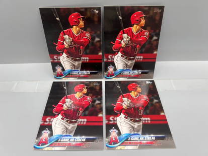 Lot of (4) 2018 Topps Update Shohei Ohtani RCs #US189: Lot of (4) 2018 Topps Update Shohei Ohtani RCs #US189