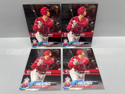 Lot of (4) 2018 Topps Update Shohei Ohtani RCs #US189: Lot of (4) 2018 Topps Update Shohei Ohtani RCs #US189