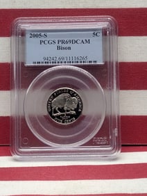 2005-S PROOF Jefferson Bison Nickel - PCGS PR69 DCAM
