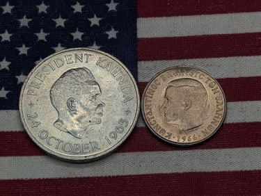 1966 Greece 5 Drachmae & 1965 Zambia 5 Shillings