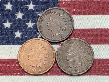 1905, 1906, & 1907 Indian Head Cents