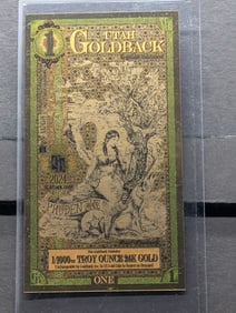 1/1000th Troy Oz. 24k PURE GOLD $1.00 2024 Utah Goldback