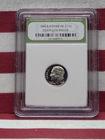 1990-S Roosevelt Dime - Slabbed INB. GEM PROOF DCAM
