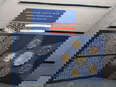 2007 U.S. Mint Annual Uncirculated Dollar Coin Set in OGP w/ COA - Includes 2007-W American Silver