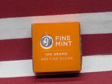 100 Grams .999 FINE SILVER 9 Fine Mint Bullion Piece
