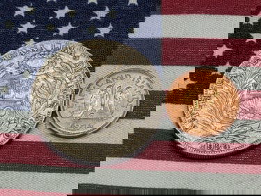 1974 Falklands 1 Penny & 1934 Peru 1 Silver Sol