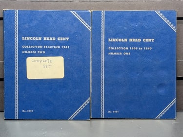 1909-1966 Lincoln Cent Collection in 2 Whitman Albums, Not Complete