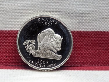 2005-S PROOF Kansas Statehood 90% Silver Quarter