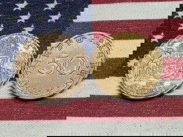 1954 Saarland 50 Franken & 1943 Australia 1 Silver Florin