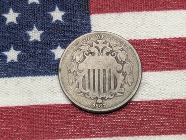 1867 Shield Nickel **VG+**