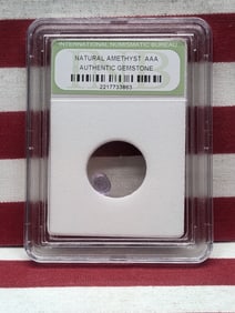 Authentic Gemstone!! Natural AAA Amethyst!! - Slabbed by International Numismatic Bureau