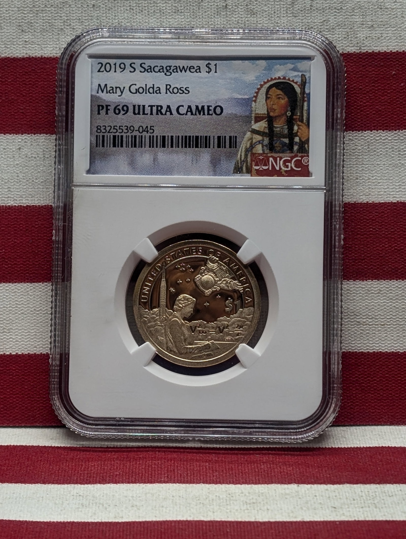 2019-S PROOF Sacagawea Mary Golda Ross $1 Coin - NGC PF69 ULTRA CAMEO: 2019-S PROOF Sacagawea Mary Golda Ross $1 Coin - NGC PF69 ULTRA CAMEO