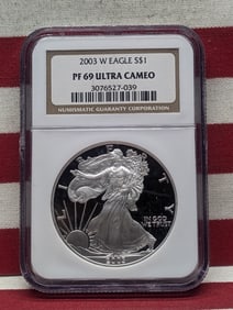 2003-W American Silver Eagle - NGC PF69 ULTRA CAMEO