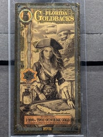 1/200th Troy Oz. 24k PURE GOLD 2025 $5.00 Florida Goldback