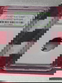 Authentic Gemstone!! Faceted AAA Garnet!! - Slabbed by International Numismatic Bureau