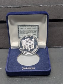 Limited Edition 1 Oz. .999 FINE SILVER 100th Anniv. U.S. Manned Mission Designed Round in Display
