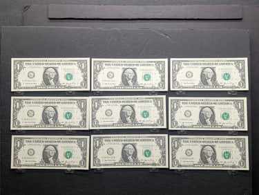 10 consecutive serial number 2006 $1 Federal Reserve STAR notes-Chicago. GEM Crisp.