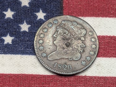 **VF DETAILS** 1826 Classic Head Half Cent, Been Holed & Plugged