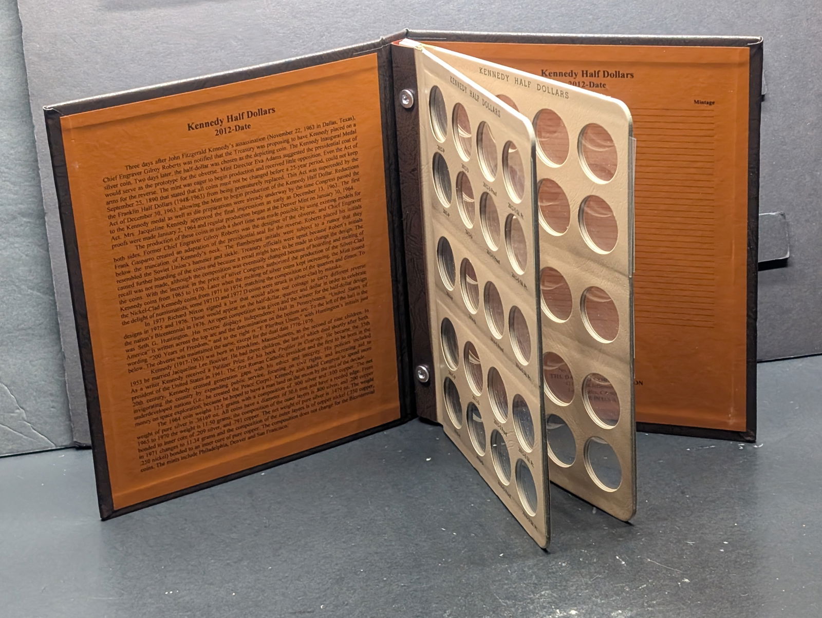 **NO COINS** 2012 up Dansco Kennedy Half Dollar Slide Album 8167.For Uncirculated and Proof Coins. (1 of 2)