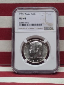 1967 SMS Kennedy Half Dollar Graded By NGC MS 68