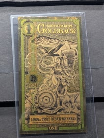 1/1000th Troy Oz. 24k PURE GOLD 2024 $1.00 South Dakota Goldback