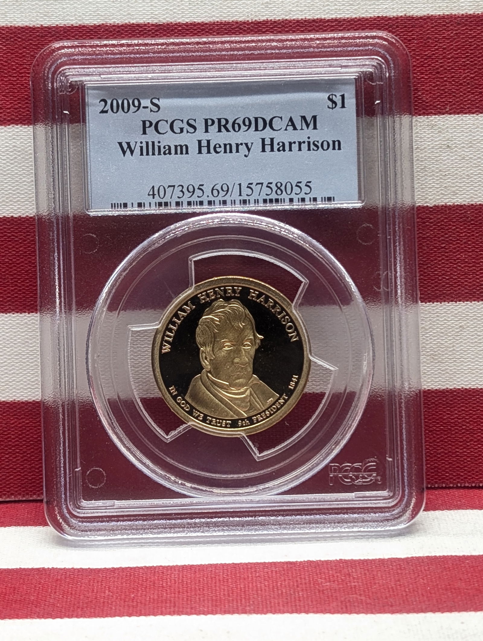 2009-S PROOF William Henry Harrison Presidential Dollar - PCGS PR69 DCAM (1 of 4)