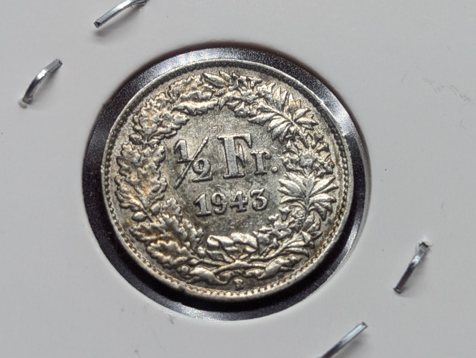 1943 Switzerland 1/2 Franc, Silver.: 1943 Switzerland 1/2 Franc, Silver.