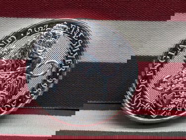 2 Oz. .9999 FINE SILVER 2016 PROOF Great Britain 5 Pounds - Lion of England Coin