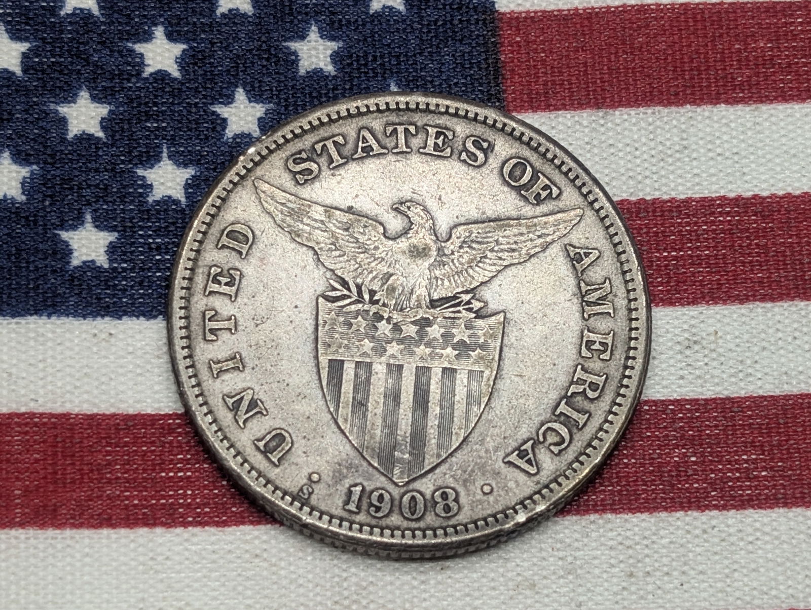 1908-S Philippines Silver Peso (1 of 2)