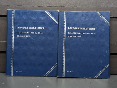 Partial 1909-1972 Lincoln Cent Collection in 2 Whitman Albums