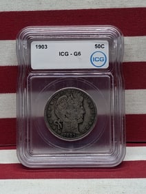 1903 Barber Silver Half Dollar - ICG Cert. G6