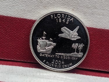 2004-S PROOF Florida Statehood 90% Silver Quarter