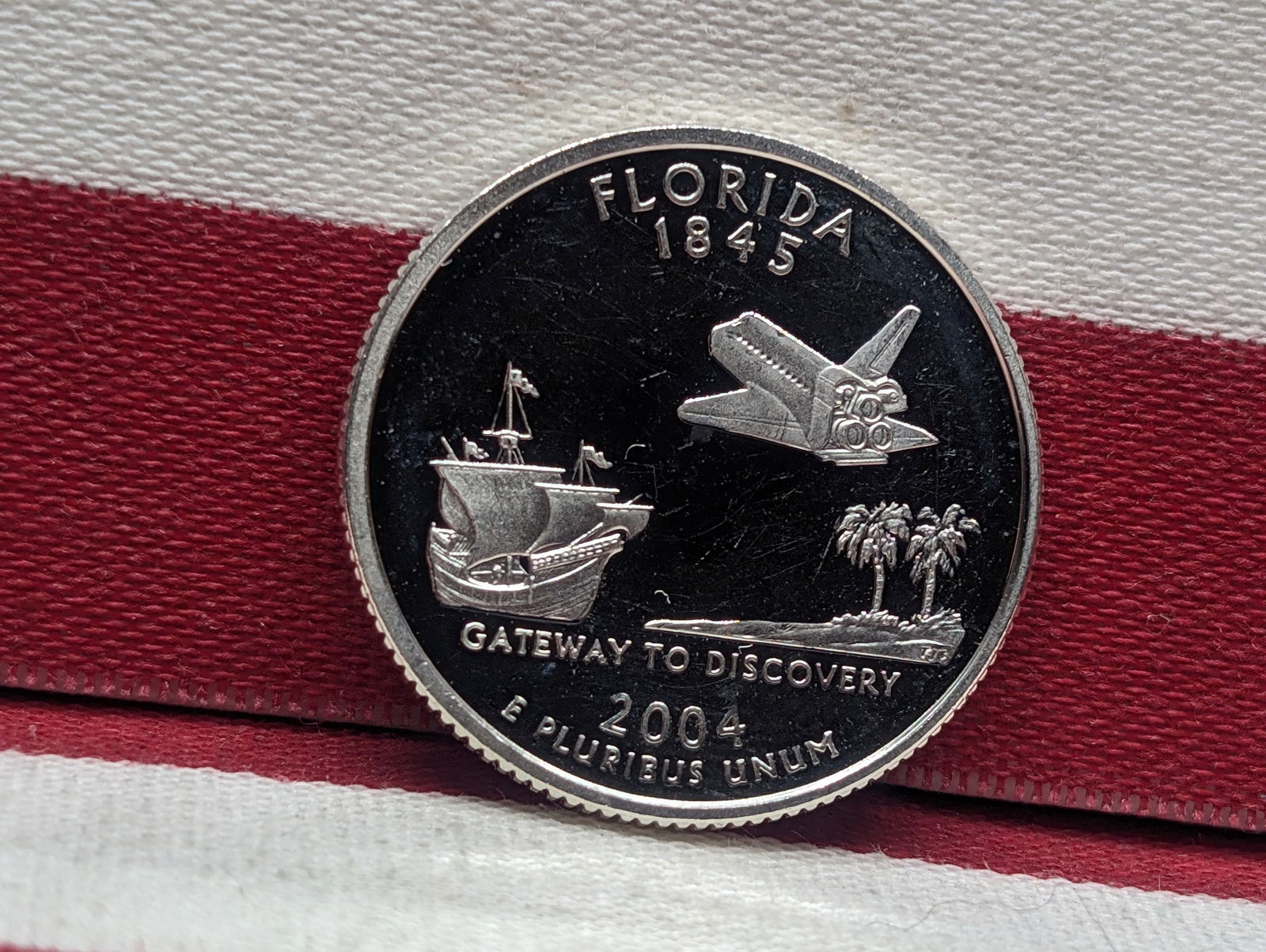 2004-S PROOF Florida Statehood 90% Silver Quarter (1 of 2)