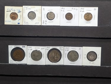 Various Vintage Great Britain Coins Including Silver