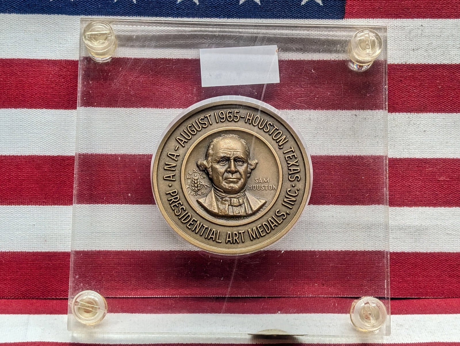 ANA-August 1965 - Houston, Texas Presidential Art Medal in Capital Case - Sam Houston: ANA-August 1965 - Houston, Texas Presidential Art Medal in Capital Case - Sam Houston