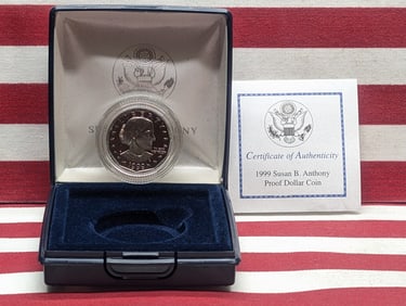1999-P PROOF Susan B. Anthony Dollar in OGP w/ COA