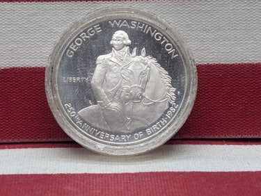 1982-S PROOF George Washington 90% Silver Half Dollar in Capsule