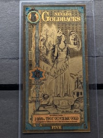 1/200th Troy Oz. 24k PURE GOLD 2023 $5.00 Nevada Goldback