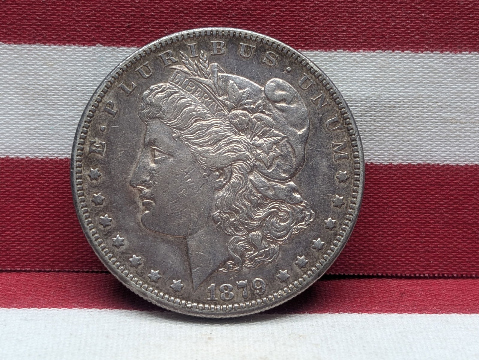 **TONED AU** 1879-S Rev. '78 Morgan Silver Dollar (1 of 2)