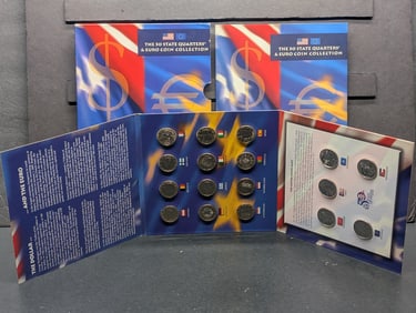 The 50 State Quarters & Euro Coin Collection in OGP w/ COA
