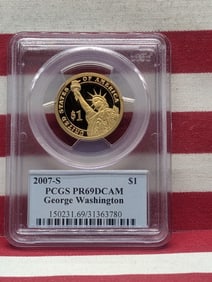 2007-S PROOF George Washington Presidential Dollar - PCGS PR69 DCAM