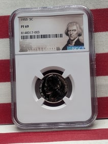 1955 PROOF Jefferson Nickel - NGC PF69