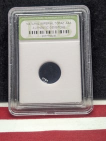 Authentic Gemstone!! Imperial .30+ Carat Topaz!! - Slabbed by International Numismatic Bureau