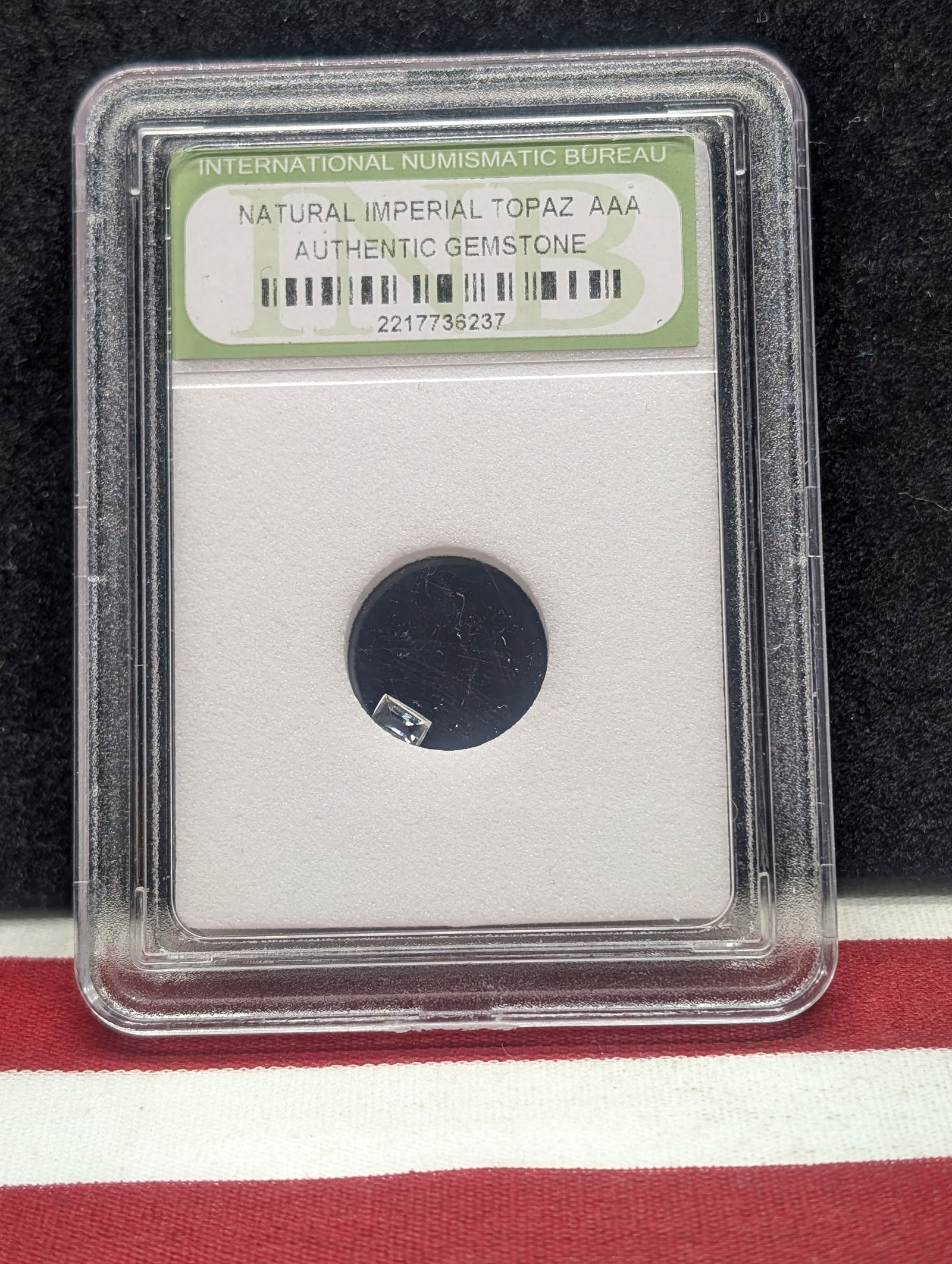Authentic Gemstone!! Imperial .30+ Carat Topaz!! - Slabbed by International Numismatic Bureau (1 of 4)