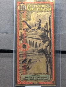 1/100th Troy Oz. 24k PURE GOLD 2025 $10.00 Florida Goldback